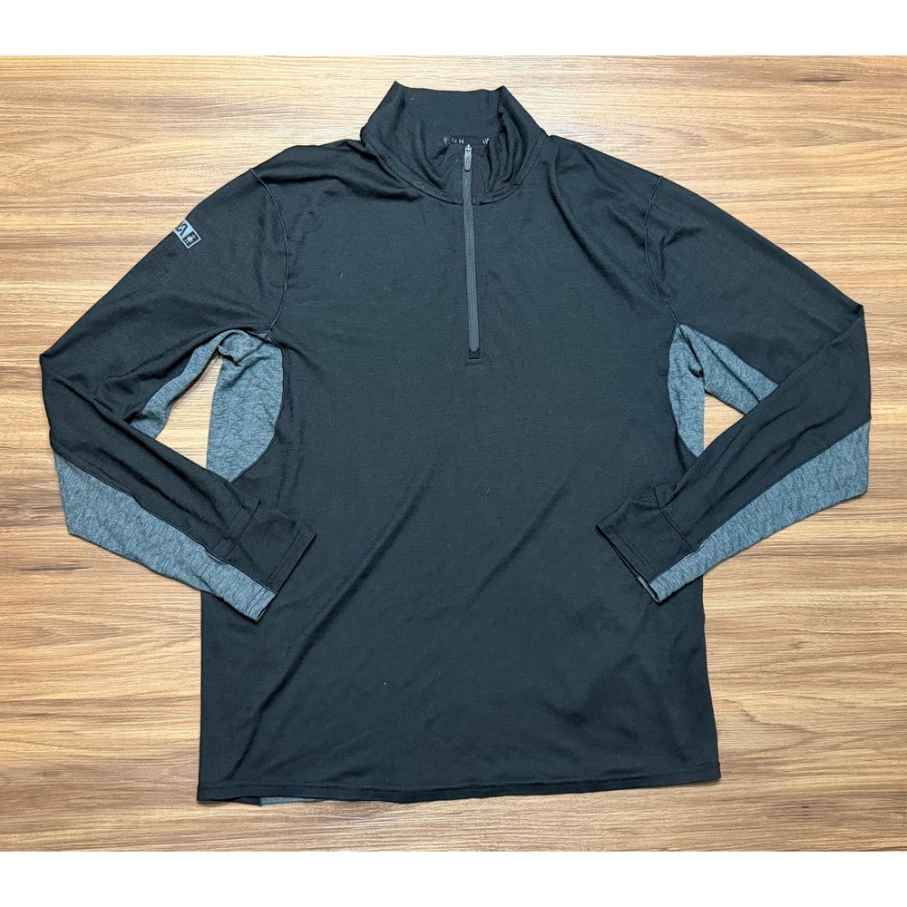 VRST x Smartwool Wool Blend 1/4 Zip Pullover Base Layer Sweater Black Men Sz XL